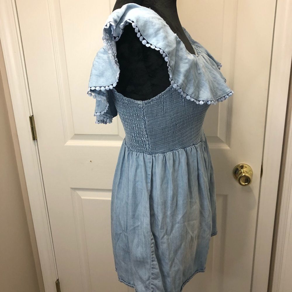 Altar’d State denim ruffle jumper romper - Picture 6 of 10